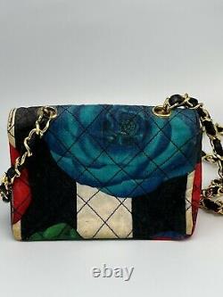 Very rare 1988 chanel spring collection micro mini floral flap purse one of kind