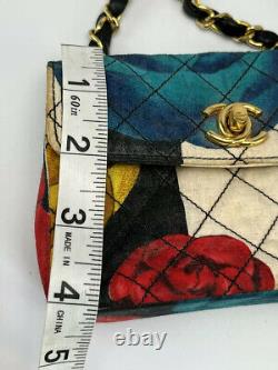 Very rare 1988 chanel spring collection micro mini floral flap purse one of kind
