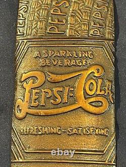 Vintage 1940 Labeled Pepsi Cola Brass/Bronze Door Push One-Of-A-Kind! SHIPS4FREE