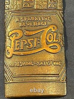 Vintage 1940 Labeled Pepsi Cola Brass/Bronze Door Push One-Of-A-Kind! SHIPS4FREE