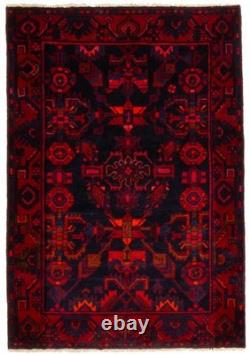 Vintage 3'7 x 5'0 Traditional Hand Knotted Vegetable Dye Wool Area Rug