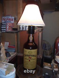 Vintage 3 Gallon 29 Tall Glass Seagram's 7 Bottle Custom Lamp One Of A Kind