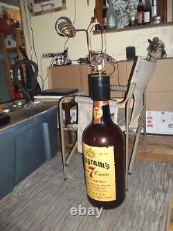 Vintage 3 Gallon 29 Tall Glass Seagram's 7 Bottle Custom Lamp One Of A Kind