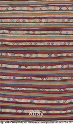Vintage 5'10 x 9'10 Traditional Wool Hand Woven Oriental Area Rug