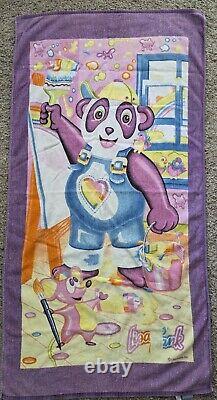 Vintage 90's LISA FRANK Painting Panda Beach Towel RARE One of a Kind