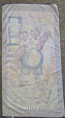 Vintage 90's LISA FRANK Painting Panda Beach Towel RARE One of a Kind