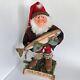 Vintage Al Kidwell Fishing Santa One Of A Kind Art Piece Signed Whimsical