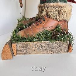 Vintage AL KIDWELL Fishing Santa One Of A Kind Art Piece Signed Whimsical