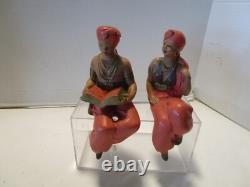 Vintage Alexander Backer Chalkware 2 shelf Sitter figurines Arabian line 1960's