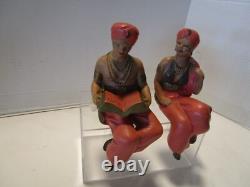 Vintage Alexander Backer Chalkware 2 shelf Sitter figurines Arabian line 1960's