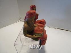 Vintage Alexander Backer Chalkware 2 shelf Sitter figurines Arabian line 1960's