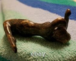 Vintage Antique Brass Bronze Nude Naked Woman Sculpture Handmade One of a Kind