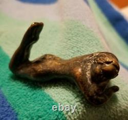 Vintage Antique Brass Bronze Nude Naked Woman Sculpture Handmade One of a Kind