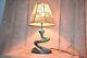 Vintage Art Deco Nouveau Lamp Snake Coil Hand Painted Shade One-of-a-kind