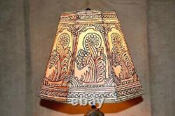 Vintage Art Deco Nouveau Lamp Snake Coil Hand Painted Shade One-of-a-kind