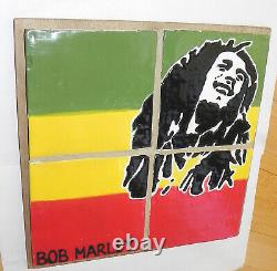 Vintage BOB MARLEY RASTA Glazed Art Tile Mural. One of a Kind. Reggae