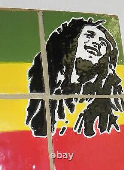 Vintage BOB MARLEY RASTA Glazed Art Tile Mural. One of a Kind. Reggae