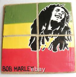 Vintage BOB MARLEY RASTA Glazed Art Tile Mural. One of a Kind. Reggae