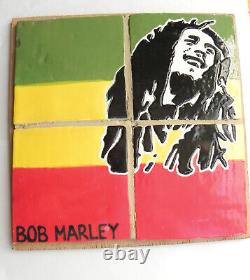 Vintage BOB MARLEY RASTA Glazed Art Tile Mural. One of a Kind. Reggae