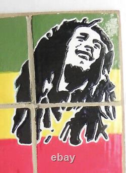 Vintage BOB MARLEY RASTA Glazed Art Tile Mural. One of a Kind. Reggae