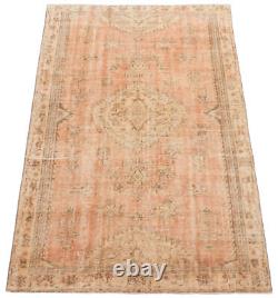 Vintage Bordered Hand-Knotted Carpet 4'5 x 7'1 Traditional Wool Rug