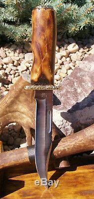 Vintage Buck Knife 119v Custom Siberian Reindeer One of a Kind