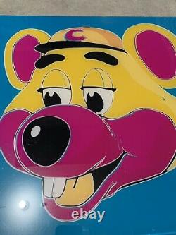 Vintage Chuck e Cheese acrylic poster Super Rare One Of A Kind Andy Warhol Pizza