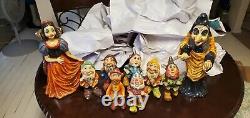 Vintage Disney Snow White & the 7 Dwarfs paper mache figs one of a kind Rare