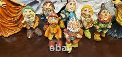 Vintage Disney Snow White & the 7 Dwarfs paper mache figs one of a kind Rare