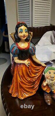 Vintage Disney Snow White & the 7 Dwarfs paper mache figs one of a kind Rare