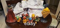 Vintage Disney Snow White & the 7 Dwarfs paper mache figs one of a kind Rare