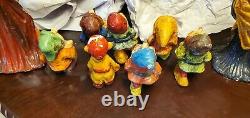 Vintage Disney Snow White & the 7 Dwarfs paper mache figs one of a kind Rare