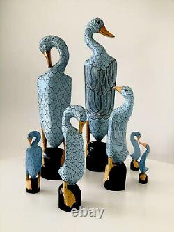 Vintage Ducks One Of A Kind Hand Made Hand Painted 8 Piece Set Thailand Tall 22
