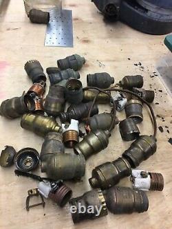 Vintage Early Light Sockets Hubbel, All Kinds One Lot