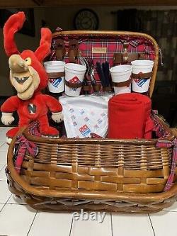 Vintage Extremely rare? Dominos Pizza picnic basket One Of A Kind With Noid