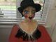 Vintage Flapper One Of A Kind Paper Mache Bust N Netted Hat. Unique Item