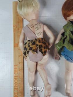 Vintage Flintstones Bam Bam And Pebbles Porcelain Dolls Handmade One Of A Kind