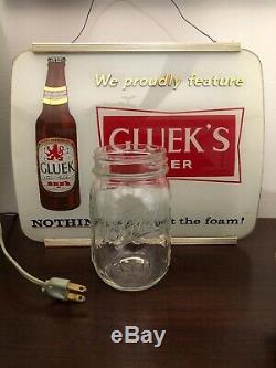 Vintage Glueks Bar Light. Super Rare Item One Of A Kind. Duluth MN 1956. Works