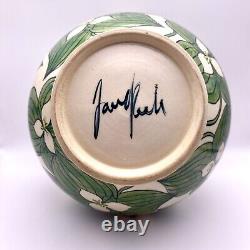 Vintage Hand Crafted Vase with Trilliums Artists Signed One of a Kind Rare