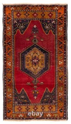Vintage Hand-Knotted Area Rug 3'4 x 6'3 Traditional Oriental Wool Carpet