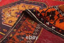 Vintage Hand-Knotted Area Rug 3'4 x 6'3 Traditional Oriental Wool Carpet