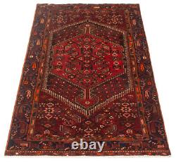 Vintage Hand-Knotted Area Rug 3'8 x 7'1 Traditional Wool Carpet