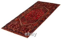 Vintage Hand-Knotted Area Rug 3'8 x 7'1 Traditional Wool Carpet