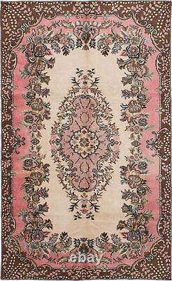 Vintage Hand-Knotted Area Rug 5'8 x 9'5 Traditional Wool Carpet