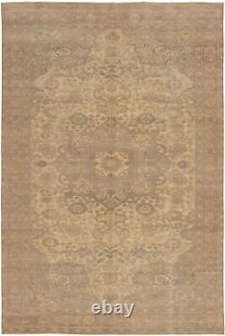 Vintage Hand-Knotted Turkish Carpet 6'3 x 9'7 Traditional Wool Rug