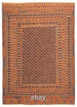 Vintage Hand Woven Area Rug 4'4 x 6'1 Traditional Wool Oriental Carpet