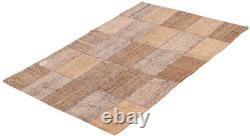 Vintage Hand Woven Carpet 4'10 x 7'6 Traditional Wool Kilim Rug