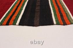 Vintage Hand Woven Carpet 4'4 x 9'1 Traditional Wool Kilim Rug