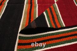 Vintage Hand Woven Carpet 4'4 x 9'1 Traditional Wool Kilim Rug