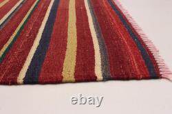 Vintage Hand Woven Carpet 4'8 x 9'2 Traditional Wool Kilim Rug